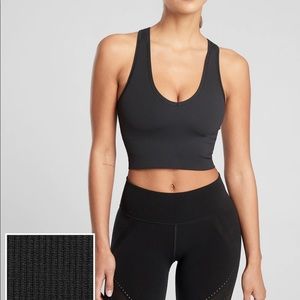 Athleta Aurora Ribbed Crop Tank Black